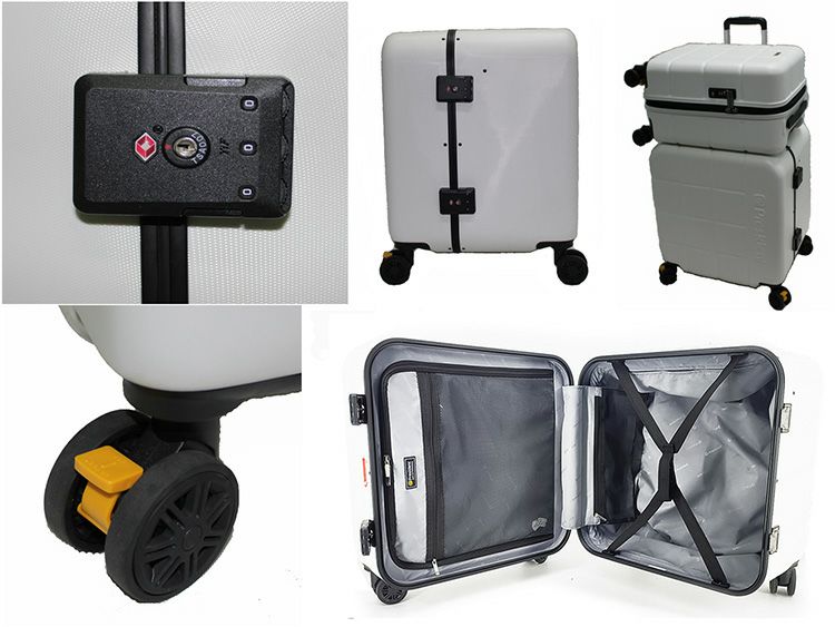 PRESIDENT 座れるスーツケース CUBE Mサイズ　内装、外装仕様画像